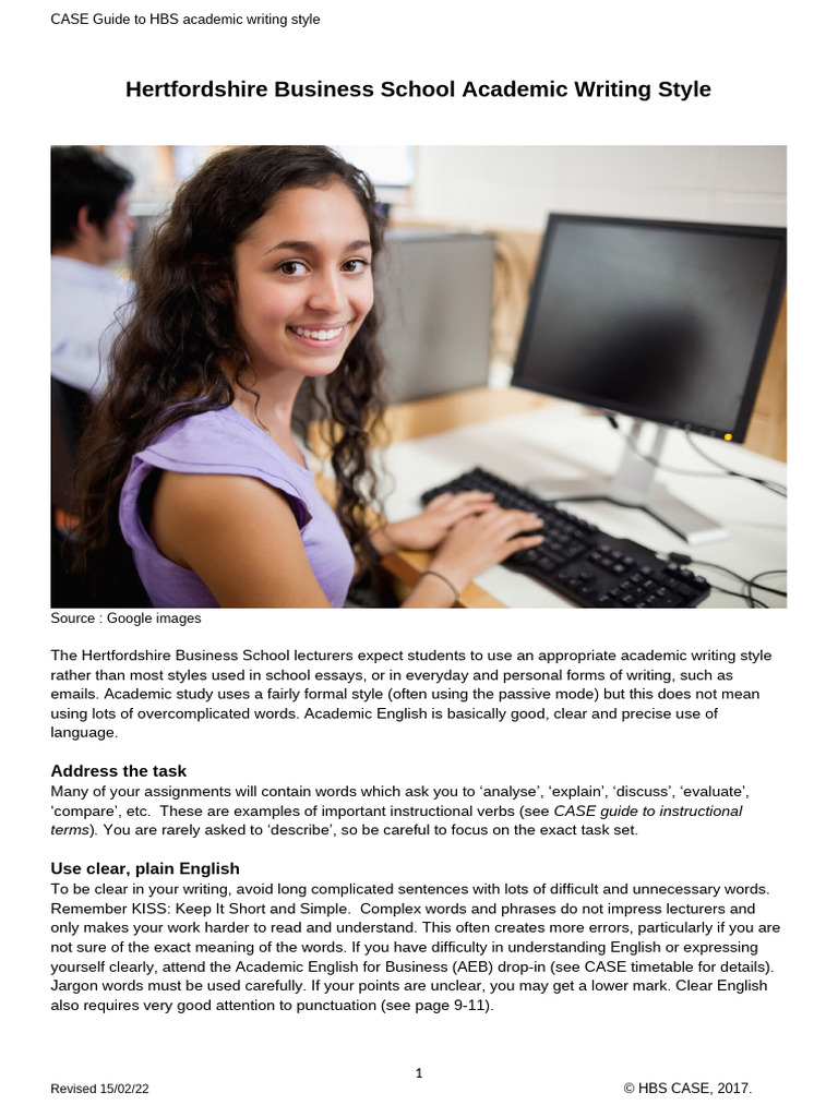 HBS Academic Writing Style Guide | PDF | Theory | English Language