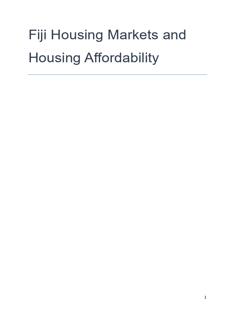 Fiji Housing Market and Affordability Issues | PDF | Affordable Housing ...
