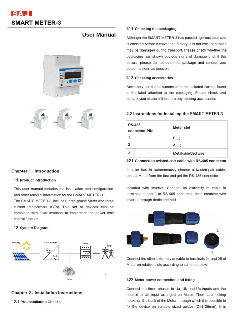 SMART METER-3 User Manual Guide | PDF | Power Inverter | Electrical ...