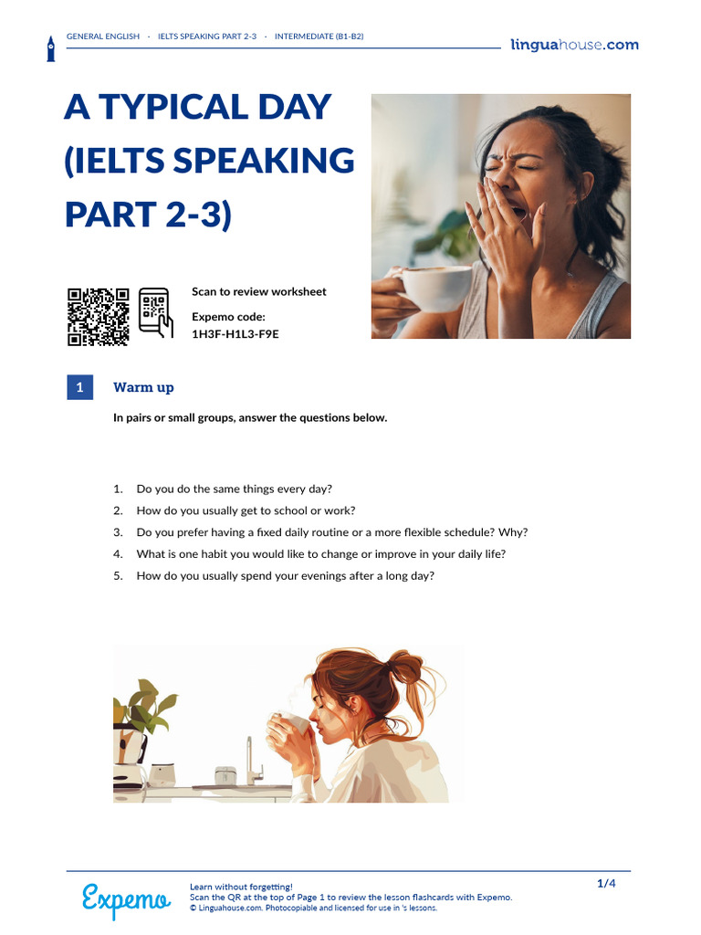 Daily Routines for IELTS Speaking Practice | PDF | Phrase | Linguistics