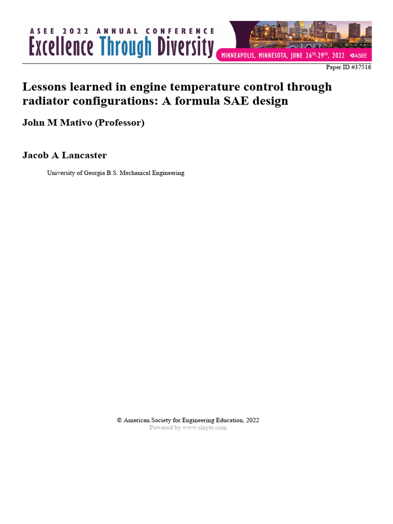 Optimizing Radiator Design for Engine Cooling | PDF | Heat Transfer ...