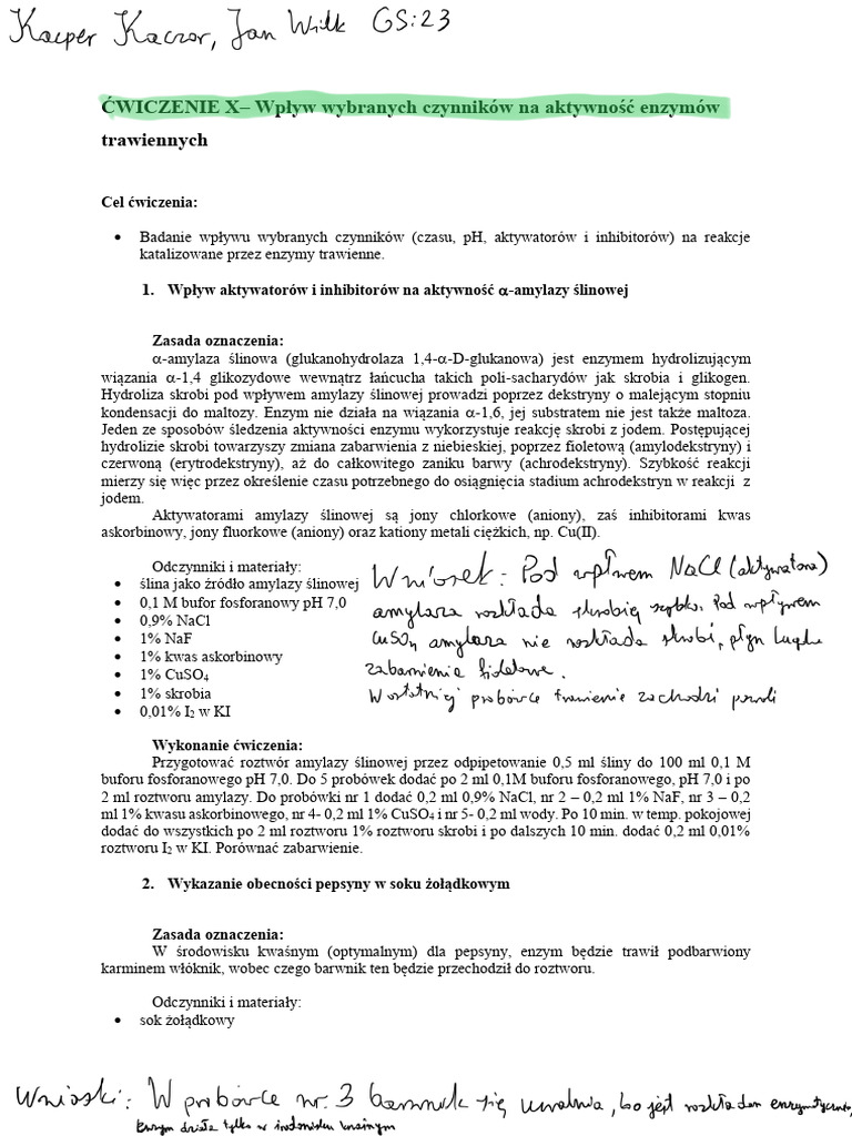 Ćwiczenie X 2 | PDF