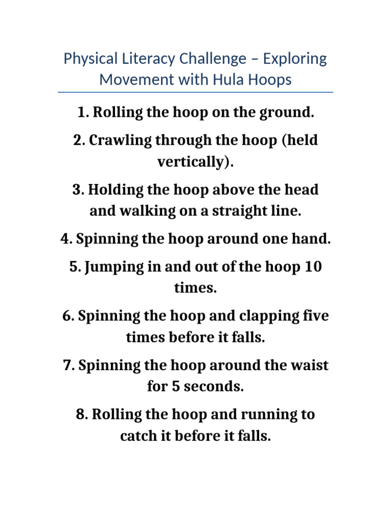 Hula Hoop Challenge | PDF