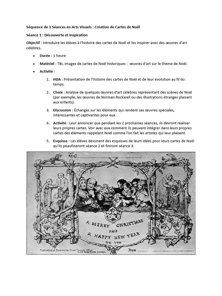 Séquence de 3 Séances en Arts Visuels | PDF | Noël