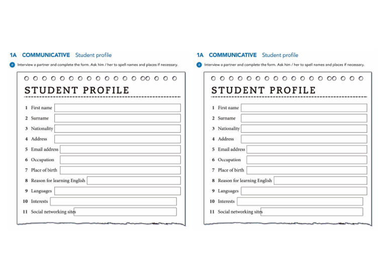1A Communicative - Student Profile | PDF