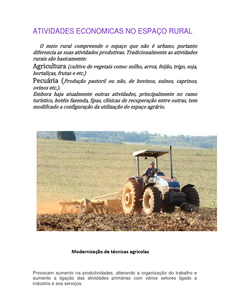Atividades Economicas No Espaço Rural Revolução