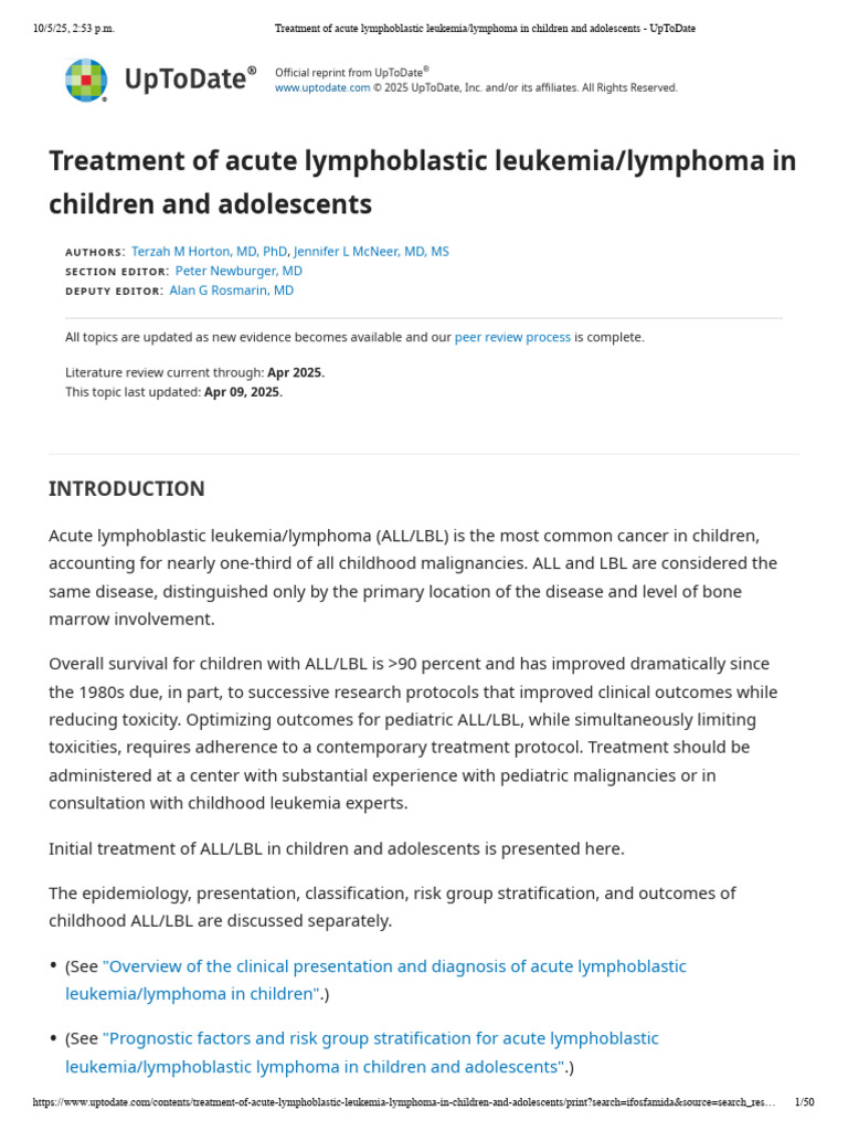 Recent Advances In The Treatment Of Acute Lymphoblastic Leukemia – BVWGP