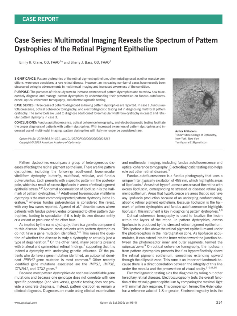Pattern Dystrophies: Imaging Insights | PDF | Retina | Visual Acuity