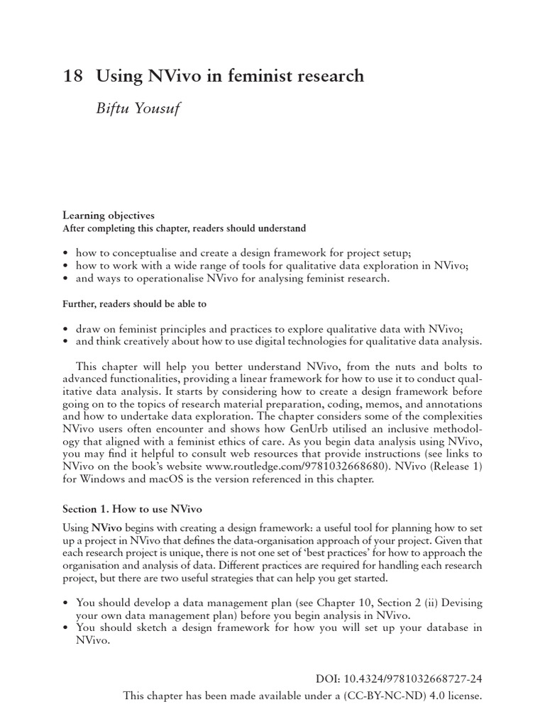 NVivo for Feminist Research Analysis | PDF | Annotation | Data