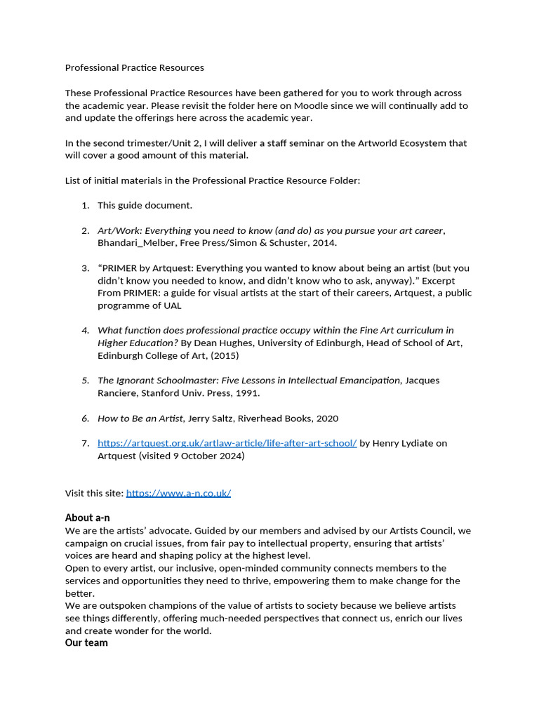 Essential Resources for Art Careers | PDF