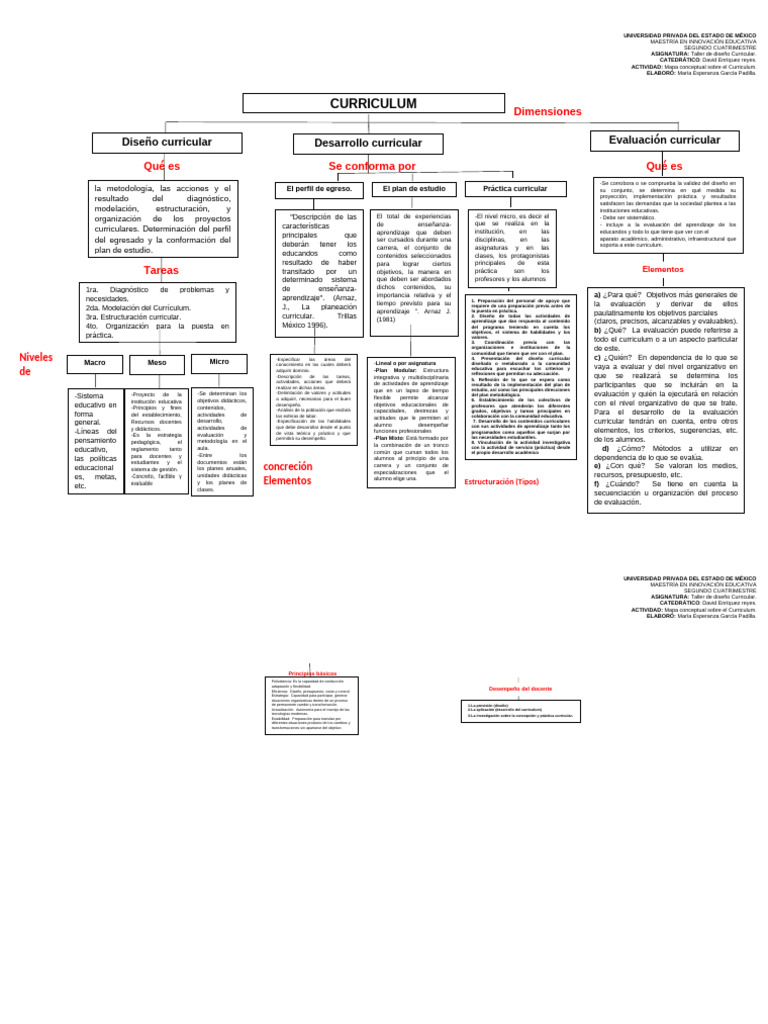 Mapa Conceptual del Currículum Educativo | PDF | Plan de estudios ...