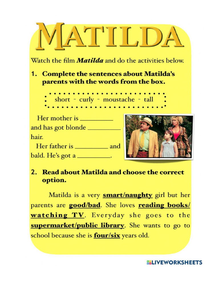 Matilda Worksheet | PDF