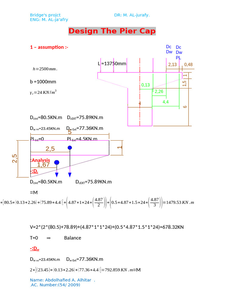 Pier Cap Design and Analysis Report | PDF