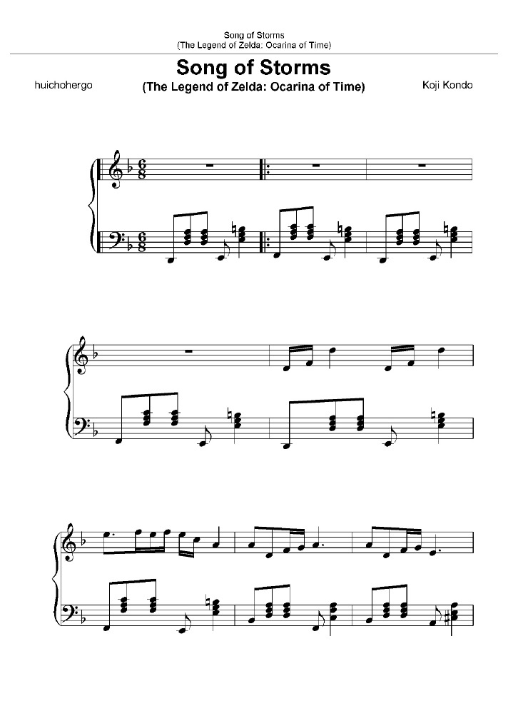 Title Theme (The Legend of Zelda: Ocarina of Time) Sheet music for Piano  (Solo) Easy