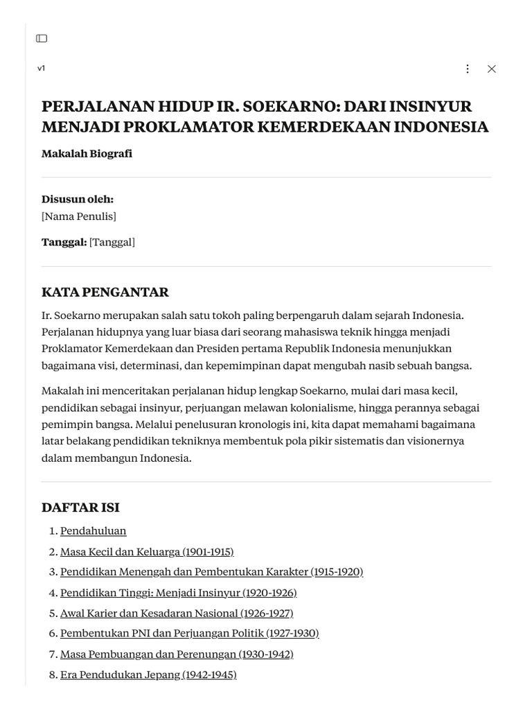 Perjalanan Hidup Ir. Soekarno: Insinyur & Proklamator | PDF