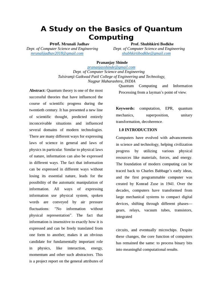 Basics of Quantum Computing Explained | PDF | Quantum Computing ...