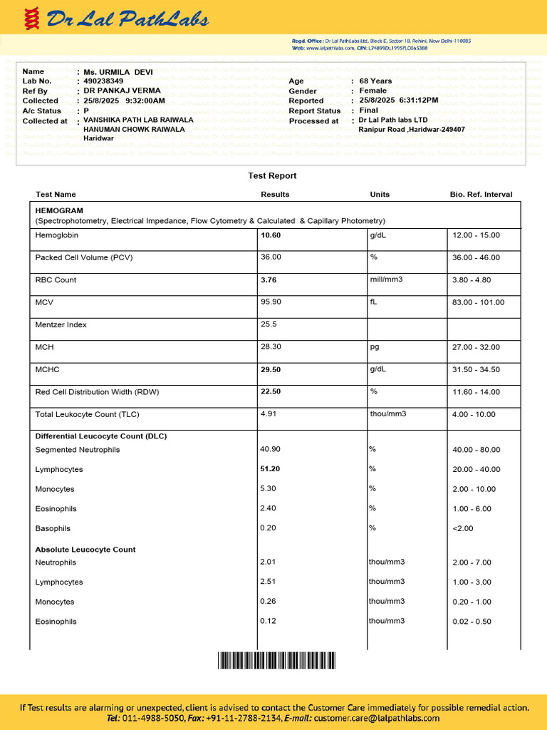 Comprehensive Hemogram and Diabetes Report | PDF | White Blood Cell ...