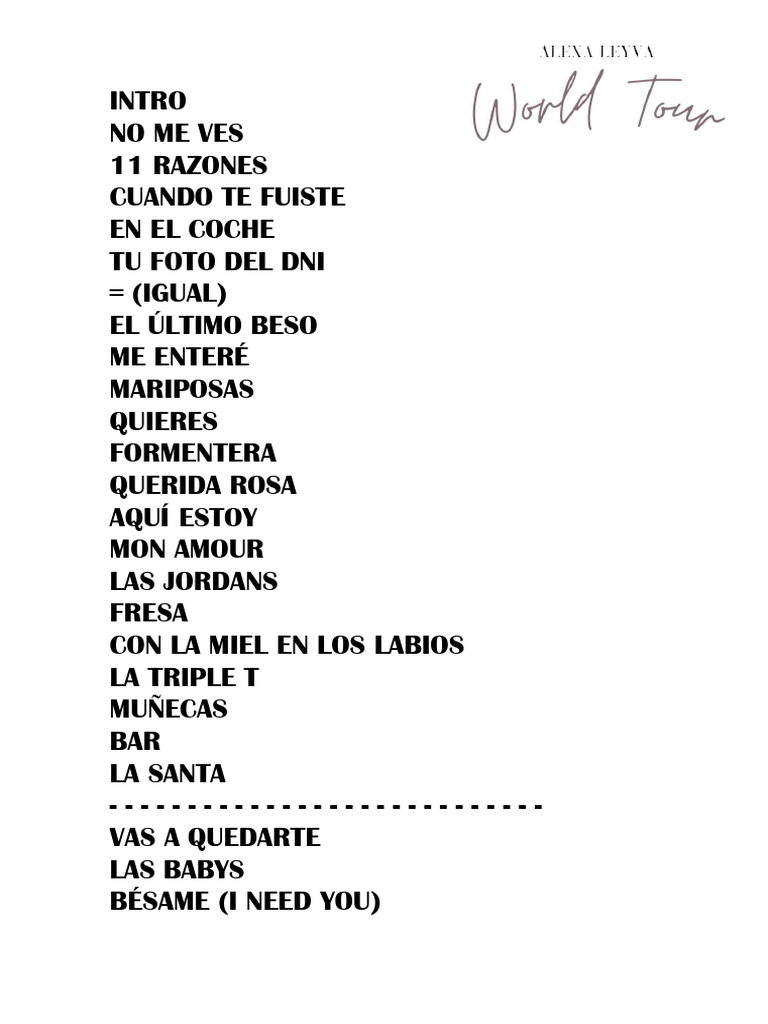 Setlist | PDF
