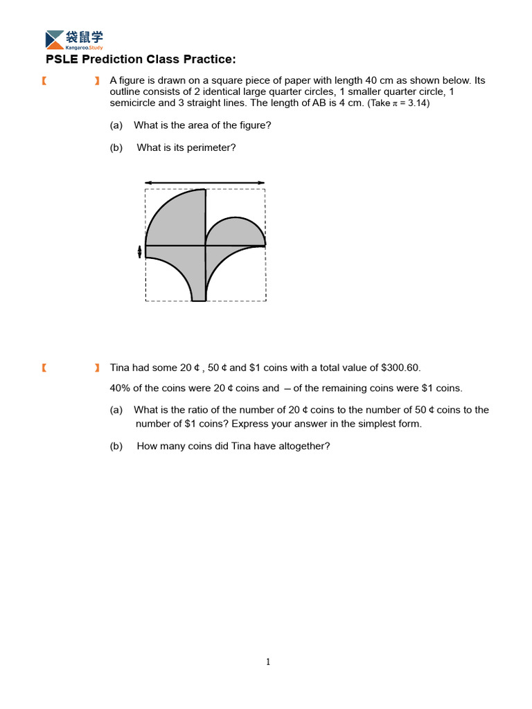 PSLE Math Practice Questions Guide | PDF