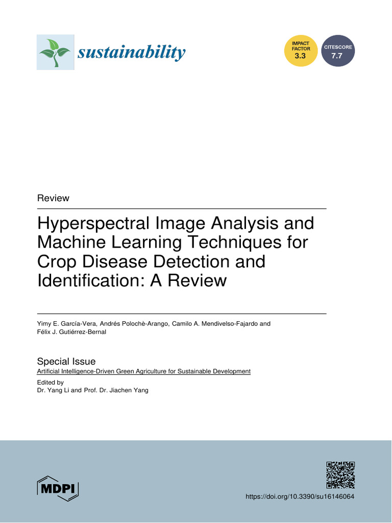 Hyperspectral Imaging for Crop Disease Detection | PDF | Support Vector ...