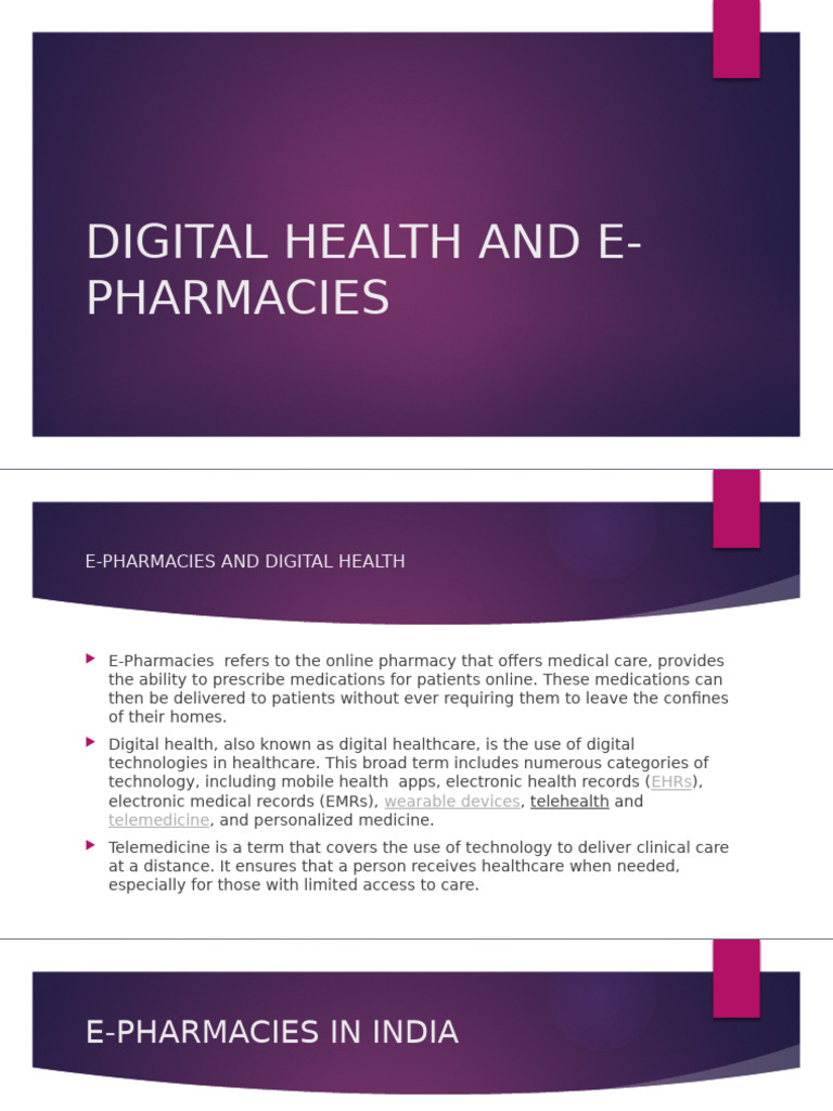 Digital Health and E-Pharmacies | PDF | Pharmacy | Pharmacist