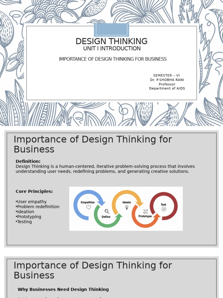 Importance of Design Thinking in Business | PDF | Design Thinking ...