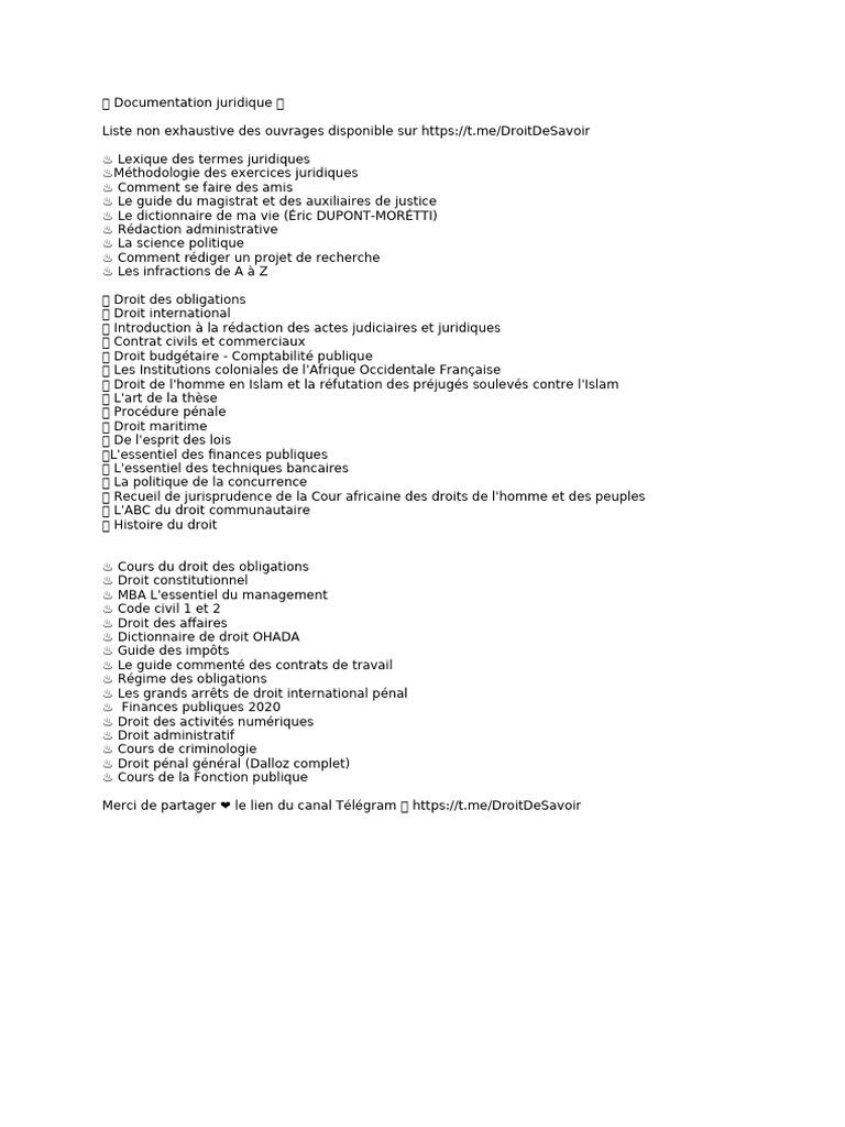 Ressources juridiques essentielles en ligne | PDF