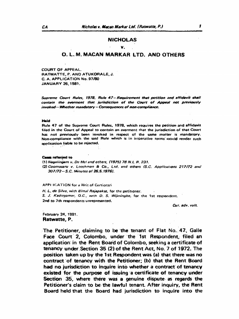 Court of Appeal Ruling on Rule 47 Compliance | PDF | Appeal | Supreme ...