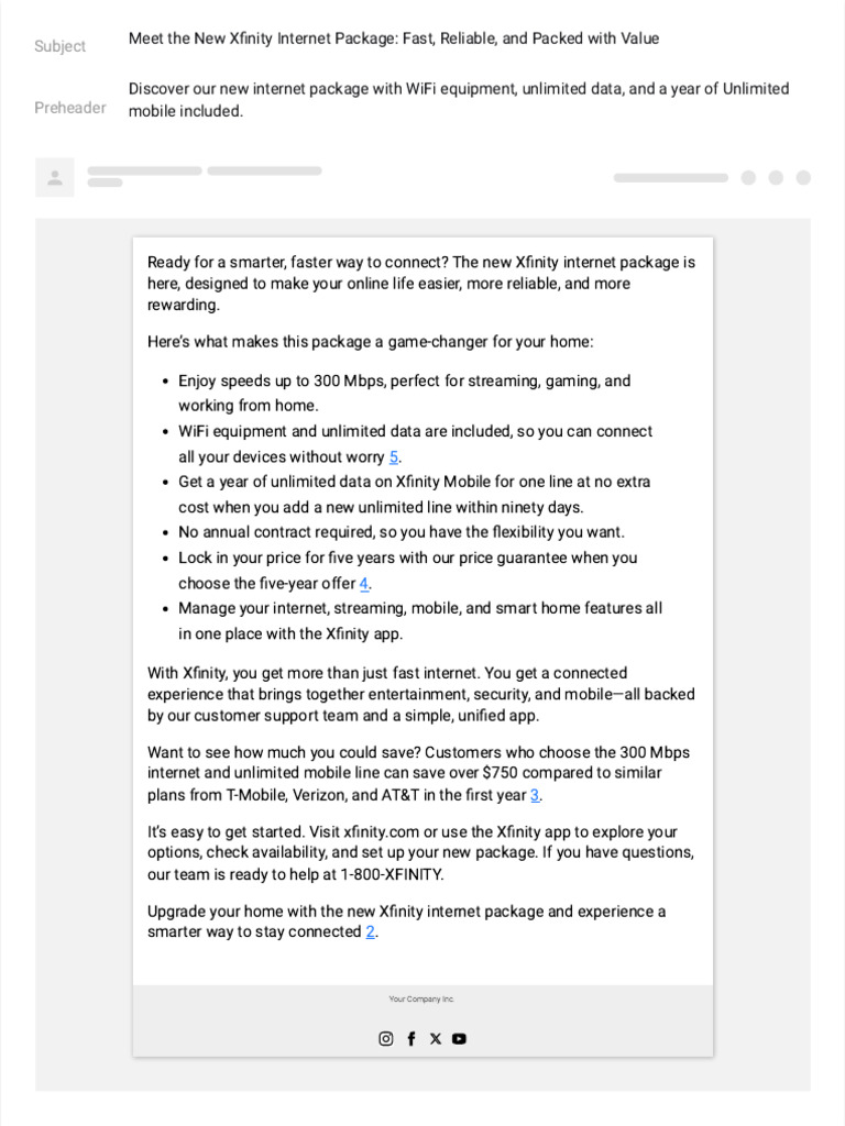 New Xfinity Internet Package Overview | PDF