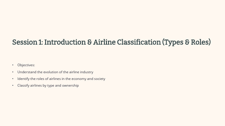 Airline Industry Overview & Classification | PDF
