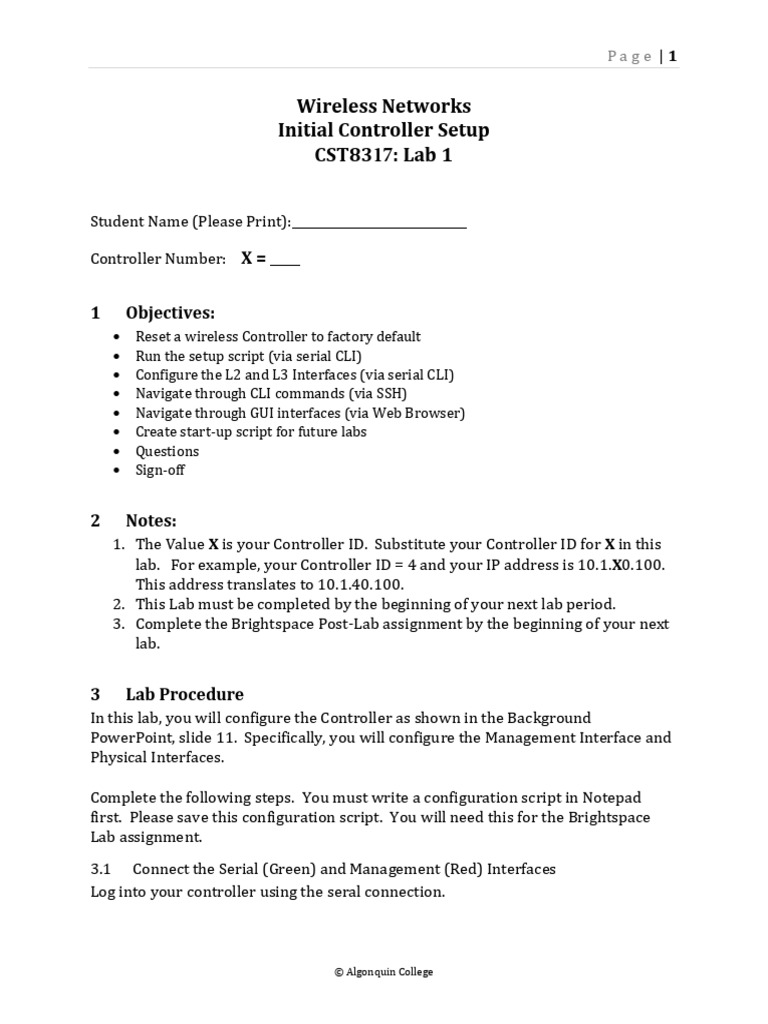 Wireless Controller Setup Lab Guide | PDF | Command Line Interface ...