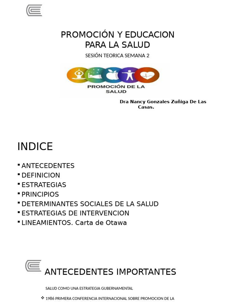 F-Promsa. Unidad 1 Semana Ii | PDF | Promoción de la salud | Educación ...