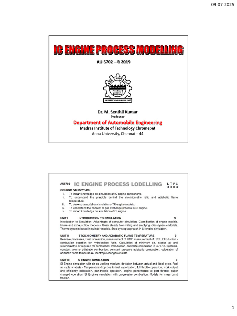 1 Ice Process Modelling - Unit1 2025 | PDF | Combustion | Chemical ...