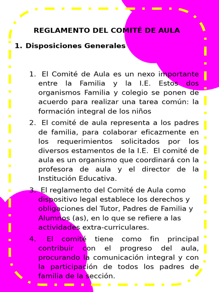 Reglamento del Comité de Aula Escolar | PDF | Salón de clases | Maestros