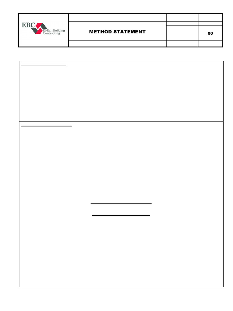 Plastering Works Method Statement | PDF | Concrete | Mortar (Masonry)