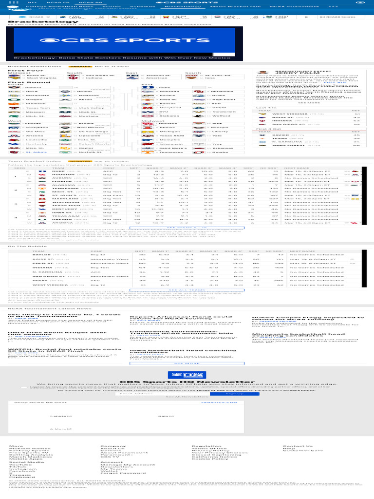 NCAA March Madness Bracketology 2023 | PDF | Southeastern Conference ...