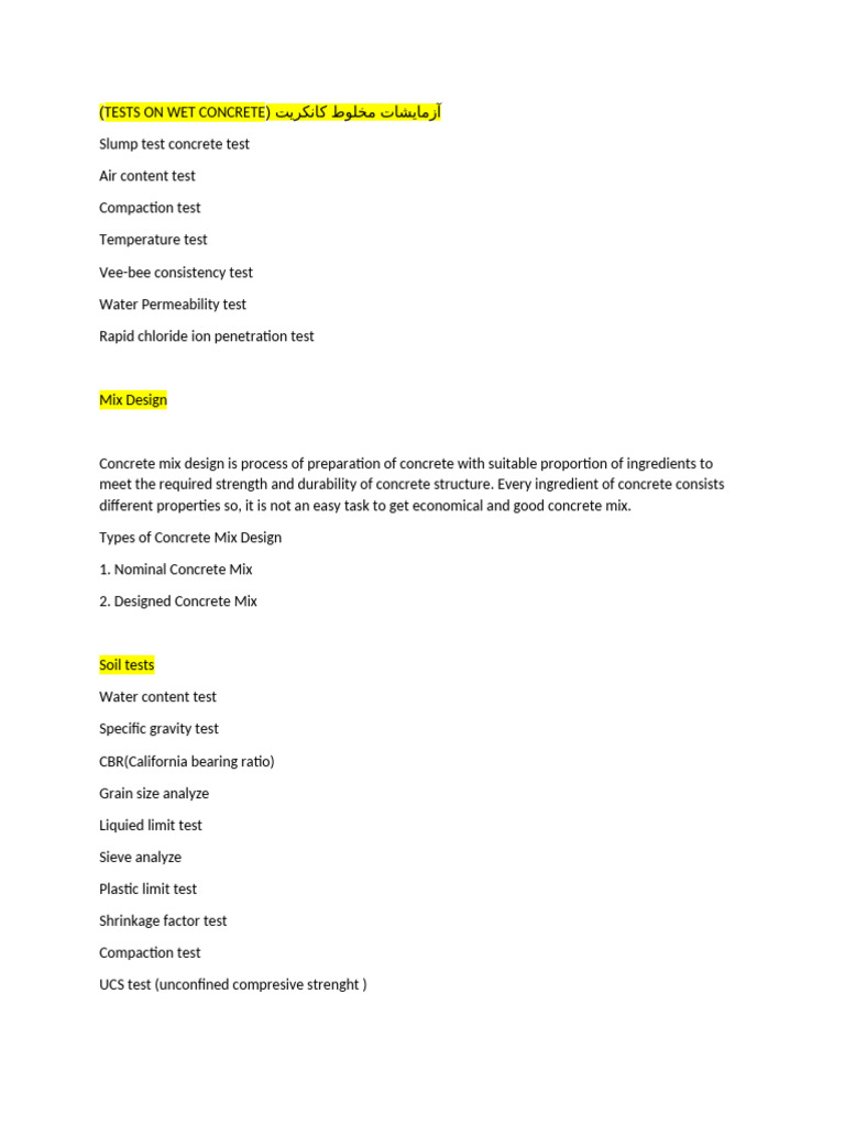 Concrete and Soil Testing Standards | PDF | Concrete | Waste