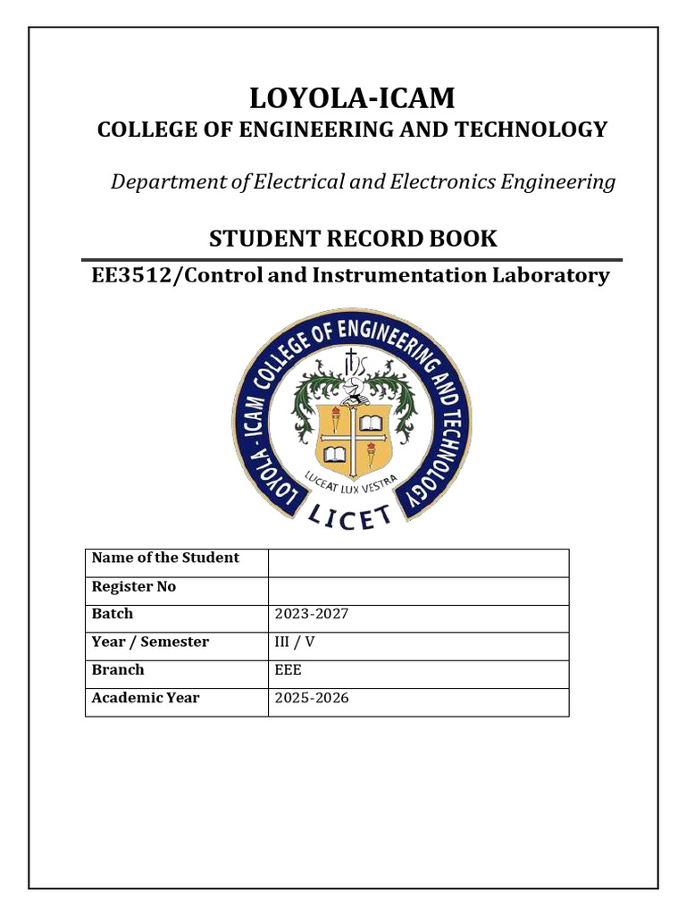 C&I Lab Manual - B2023-27 | PDF | Control Theory | Computer Engineering