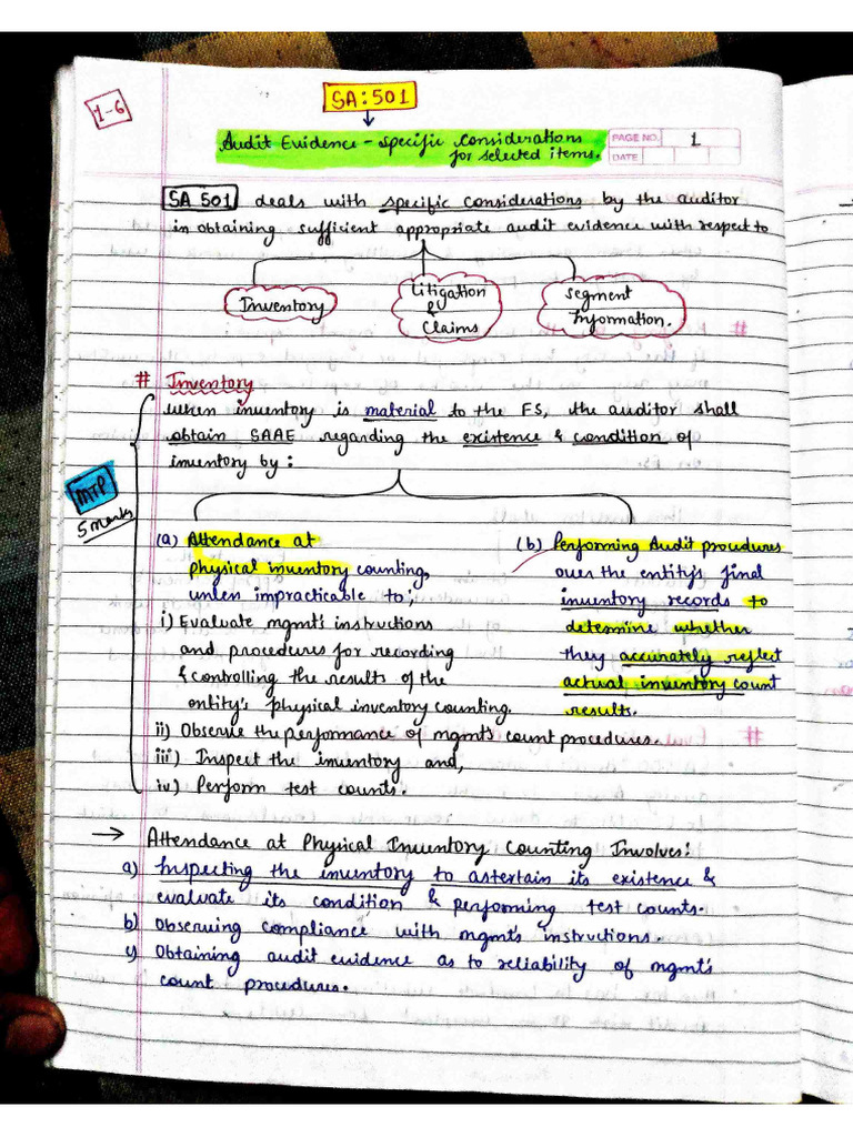 SA 501 Specific Considerations | PDF