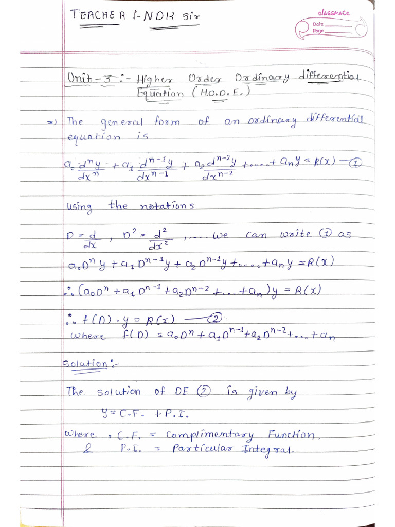 Ordinary Differential Equations Guide | PDF
