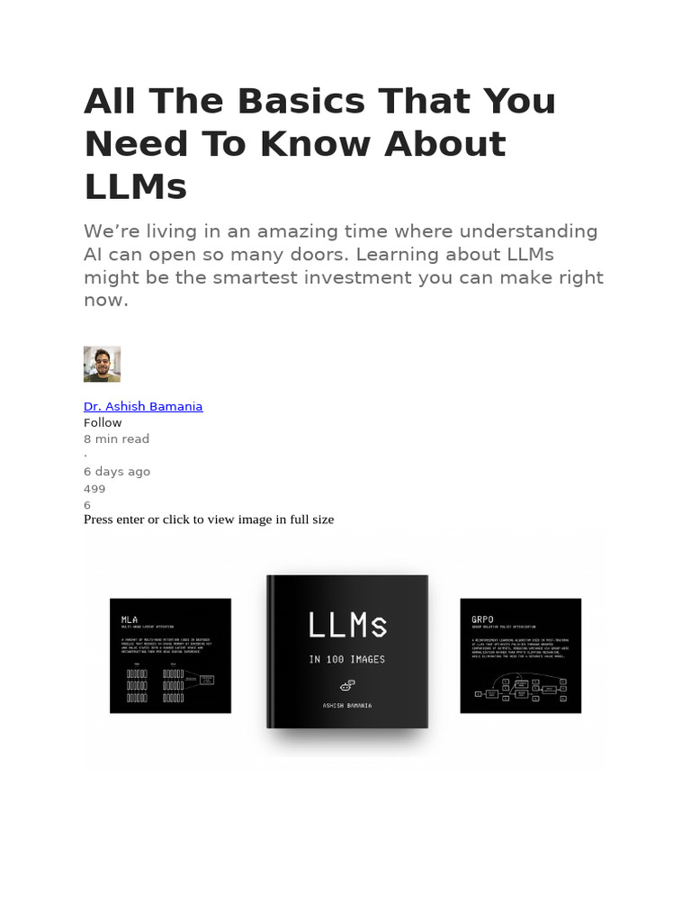 Understanding LLMs: A Comprehensive Guide | PDF | Cognition | Applied ...