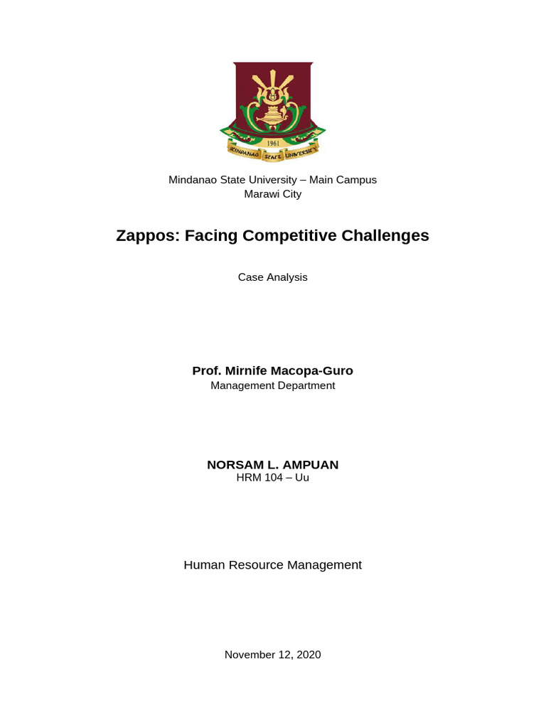 Zappos Competitive Challenges Analysis | PDF | Online Shopping | Retail