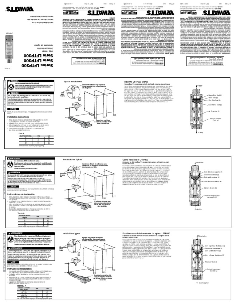 Manual de Instalación del Trap LFTP300 | PDF | Plomería | Ingeniería ...