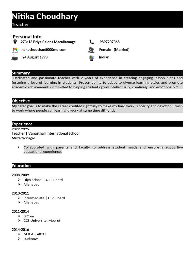 Make New Resume | PDF