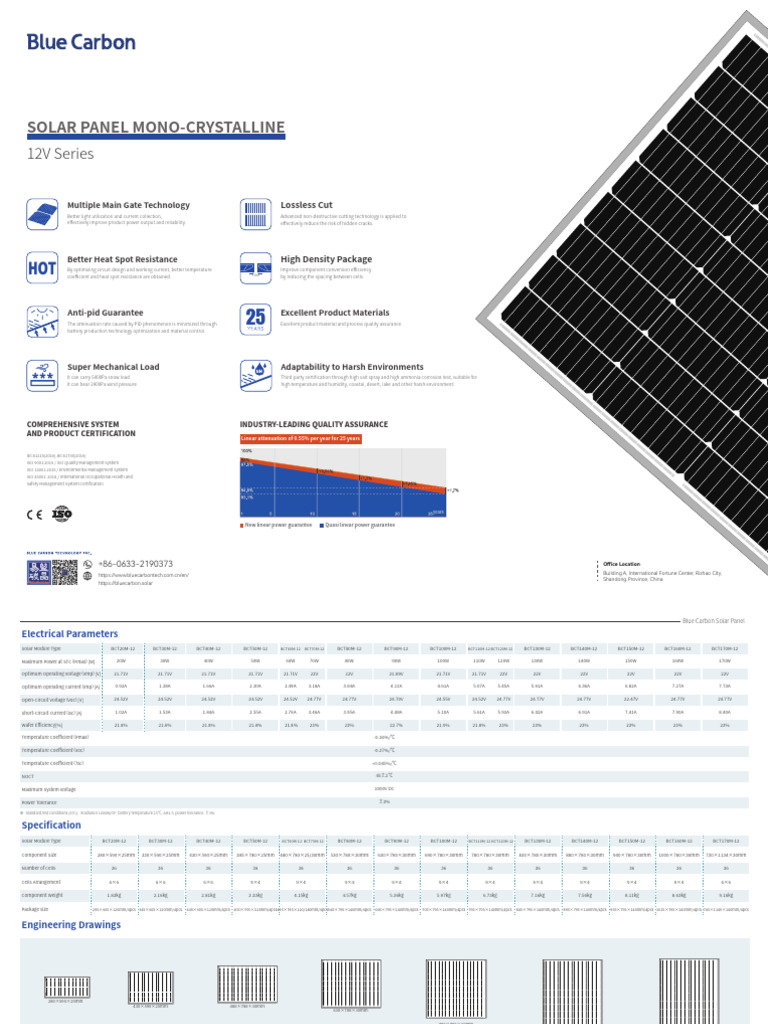 High-Efficiency Mono-Crystalline Solar Panels | PDF | Solar Panel ...
