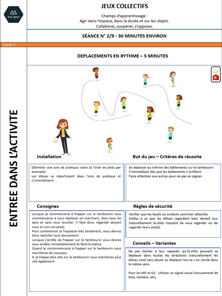 Activités de déplacement rythmique en classe | PDF