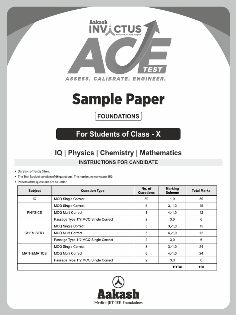 Ace 10th Sample Paper | PDF