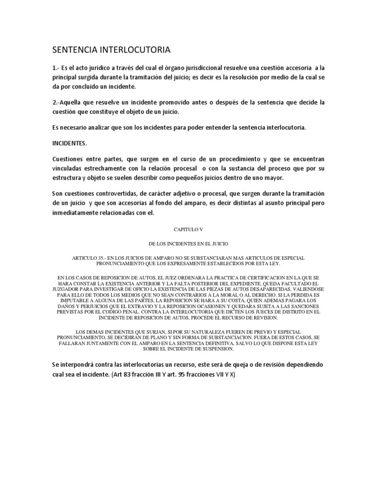 Sentencia Interlocutoria | PDF