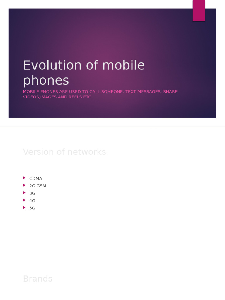Evolution of Mobile Phones | PDF