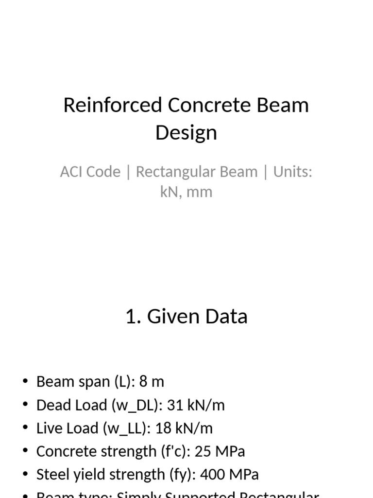 Reinforced Concrete Beam Design Guide | PDF